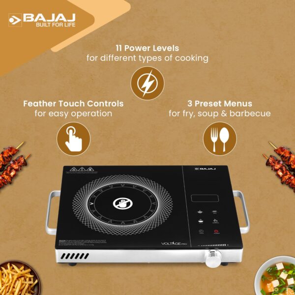 Bajaj IRX 220F Infrared Cooktop 2200 W Black/Silver - Image 5