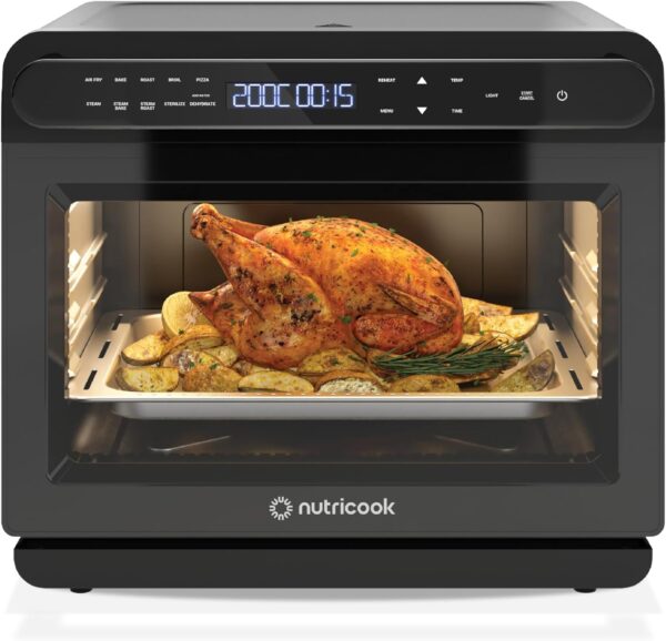 Nutricook Steami, Steam + Air Fryer Oven, 11-in-1 Functions, 24L Capacity, Steam + Convection, Real Steam Technology, 1600 watts, Black - Image 2