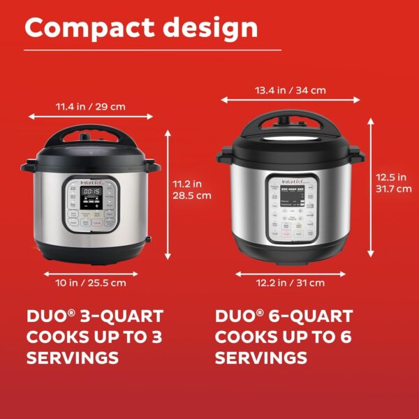 Instant Pot 3 Litres 7-in-1 Multi- Use Programmable Electric Pressure Cooker with Stainless Steel Inner Pot, Slow Cooker, Rice Cooker, Steamer, Sauté, Yogurt Maker And Warmer, Black. - Image 4