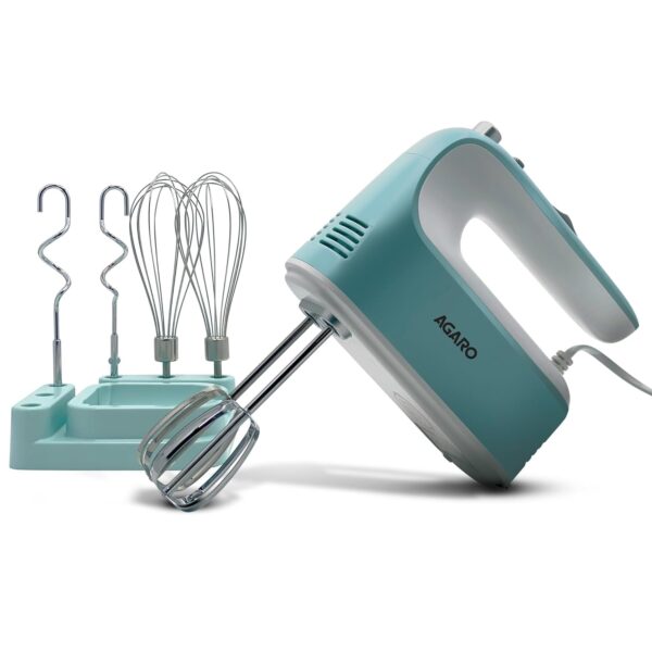 AGARO Regency Hand Mixer, Hand Mixer Blender, Detachable Beaters & Whisker/Dough Hooks, 300W, 5 Speed Settings - Image 2