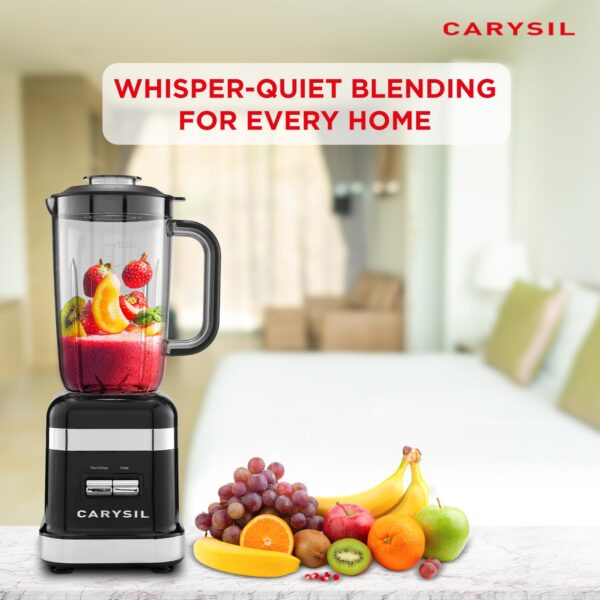 Carysil Blender | Juicer, Mixer, Grinder, Smoothie Maker | Heavy Duty ABS Body | 220 V Power with 1.2L Blender Jar | Variable Speed Control | Black Finish - Image 7