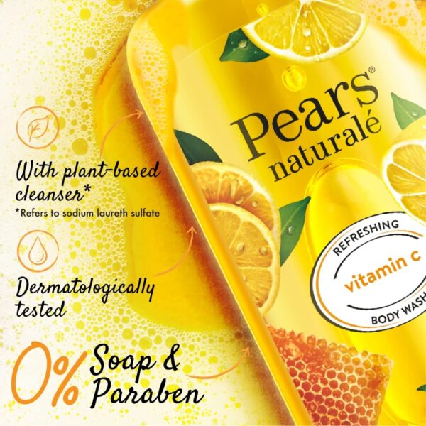 Pears Naturale Refreshing Vitamin C Body Wash with Natural Yuzu Lemon, Vitamin C & Honey Extract | for Refreshed & Radiant Skin| 750 ml - Image 6