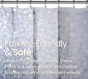 Kuber Industries Shower Curtain (8 Feet) Bathroom Curtain | AC Curtains | PVC Waterproof Bathtub Curtain | 8 Rings Curtain | Bathroom Window Curtain | Stone Print | Transparent - Image 4