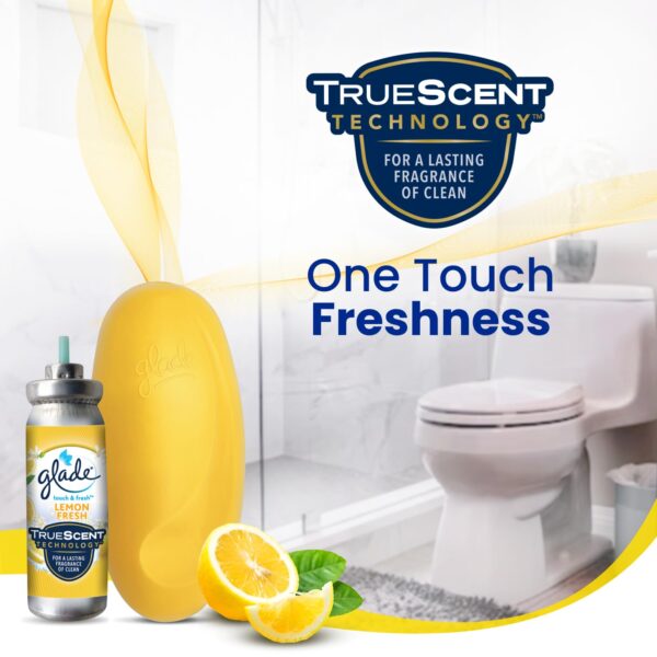 Glade Touch & Fresh Aerosol Air Freshener for Bathroom, Lemon Fresh | Fragrance Dispenser & 12ml Refill | Lasts up to 100 Sprays | Lasting Fragrance with One Touch - Image 3