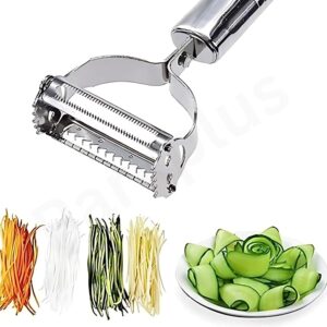 Vivatra Dual 2-in-1 Peeler and Slicer for Vegetables and Fruits with Julienne and Serrated Blades, Stainless Steel Kitchen Tool - Image 6