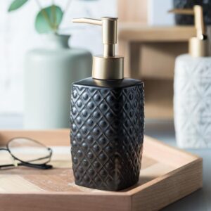 The Better Home 310ml Ceramic Soap Dispenser for wash Basin - Black | Kitchen Accessories Items | Handwash Dispenser Bottle - Image 2