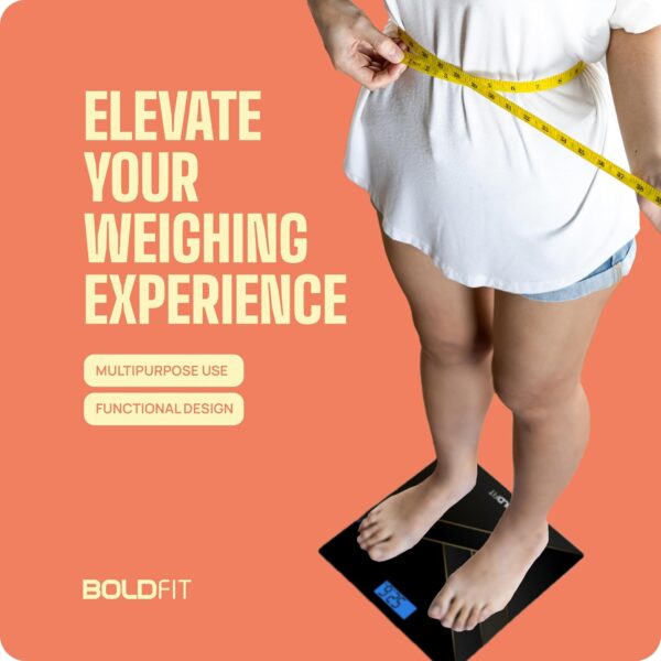 Boldfit Weight Machine for Body Weight Weighing Machine Digital Bathroom Scale for Human Body Weight Measurement Extra Thick Weighing Scale for Home with Large LCD Display 36Months Warranty-BlackGold - Image 5