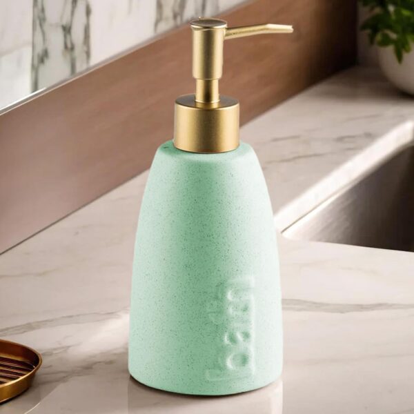 The Better Home 320ml Ceramic Soap Dispenser for wash Basin - Bottle Green | Kitchen Accessories Items | Handwash Dispenser Bottle - Image 2