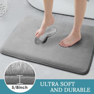 Hopopro 3 Piece Bathroom Rugs Bath Mat Set, Velvet Memory Foam Bath Mats for Bathroom - Non-Slip, PVC Backing Bath Rugs, Washable Bathroom Rug Mats -Grey Bathroom Rug Set - Image 6