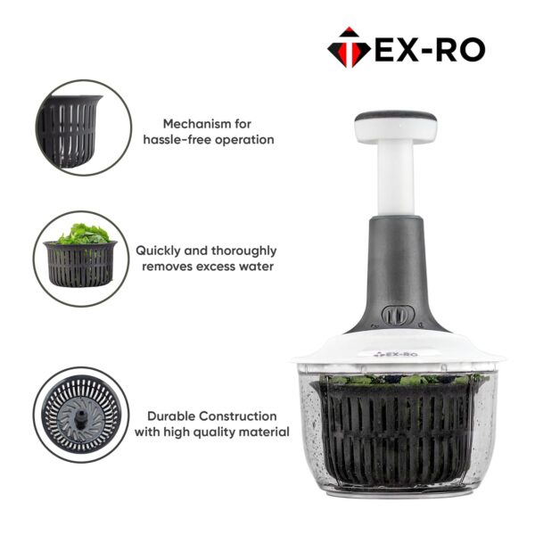 TEX-RO Push Chopper for Kitchen Use | Vegetable Cutter & Onion Chopper | Vegetable Chopper for Kitchen (1600 Ml, Plastic) - Image 3