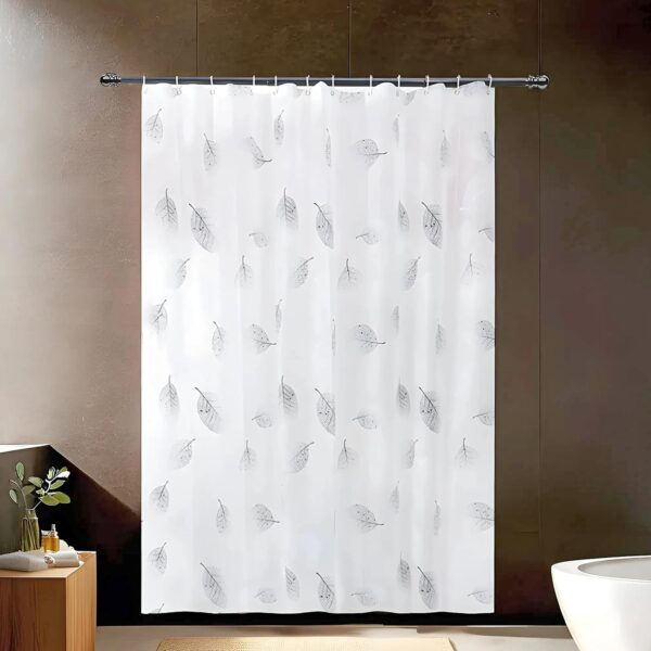 Kuber IndustriesSoft Texture Bath curtain|Natural Drape Waterproof Shower Curtain 6 Feet|White - Image 6