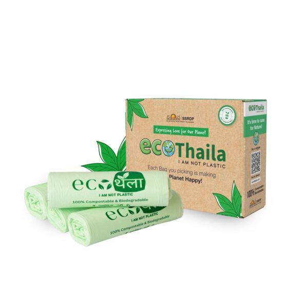 Eco Thaila - Eco Friendly Garbage Bags Compostable | Large Size - Pack of 4 (40 bags) | Biodegradable | Waste Dustbin/Trash Bags | Used in Kitchen, Hotels, and Hospital | 24 x 32 Inches - Image 2