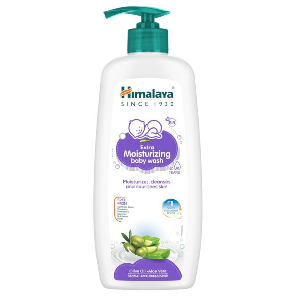 Himalaya Extra Moisturizing Baby Wash 400ml | No tears formula |with Olive Oil, Aloe Vera & Milk | Cleanses and moisturizes baby’s skin - Image 2