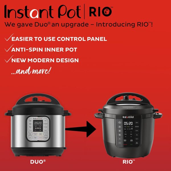 Instant Pot RIO, Formerly Known as Duo, 7-in-1 Electric Multi-Cooker, Pressure Cooker, Slow Cooker, Rice Cooker, Steamer, Sauté, Yogurt Maker, & Warmer, Includes App With Over 800 Recipes (6QT) - Image 7