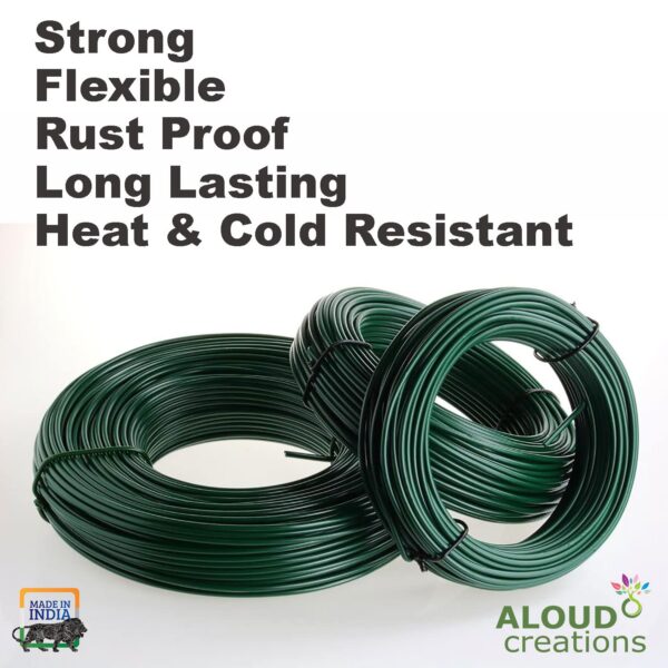 Aloud Creations PVC Coated Heavy Duty GI Wire Rope | Clothesline | Ideal for Drying Heavy Clothes | Length 25 Meter | Assorted Colours | Pack of 1 - Image 5