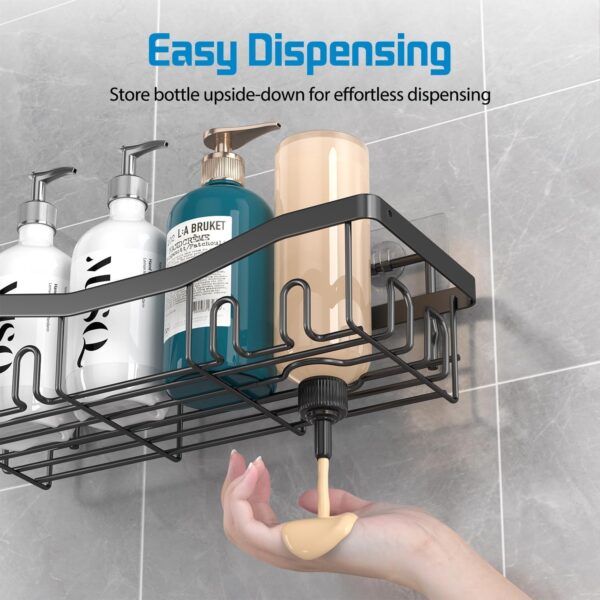 Boniry Bathroom Shelf for Wall, Soap Dish with Toothbrush Holder | Self Adhesive Stainless Steel Bathroom Organiser Without Drill | Ideal for Bathroom Accessories - Image 4