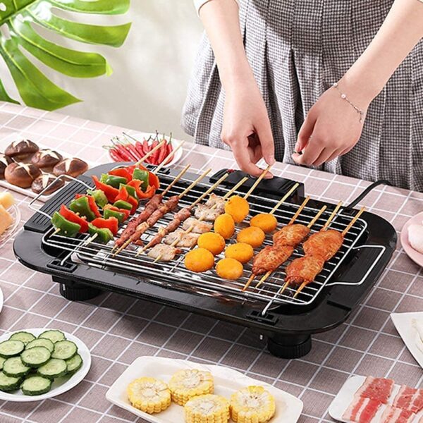 Harions Electric Barbecue Grill 2000W Tandoori Maker Adjustable Temperature Control Indoor Smokeless Barbeque Grill (Black46 x 36 x 5 cm) - Image 3