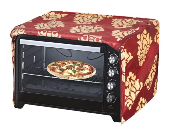 Kuber Industries Polyster Floral Printed Microwave Oven Cover,30 LTR. (Maroon)-HS43KUBMART25943 - Image 2