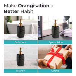 The Better Home 310ml Ceramic Soap Dispenser for wash Basin - Black | Kitchen Accessories Items | Handwash Dispenser Bottle - Image 6