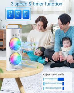 Hespa® Air Cooler for Room Cooling – 3-in-1 Portable Air Conditioner, Personal Arctic Cooler, USB Evaporative Cooling Fan & Humidifier for Home, Office & 3 Wind Speeds - Image 4