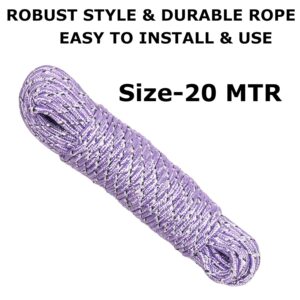 Kuber Industries Cloth Drying Rope | Nylon Synthetic Laundry Line Rope | Laundry Clothesline | Cloth Drying Wire Synthetic Rope | Clothes Drying Line | 20 MTR | Multicolor - Image 4