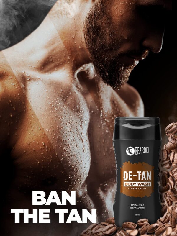 Beardo De-Tan Body Wash for Men, 200ml | Tan Removal and Caffeine Body Wash | Detan With Coffee & Aloe Extracts | For Body & Face | Refreshing Fragrance - Image 3