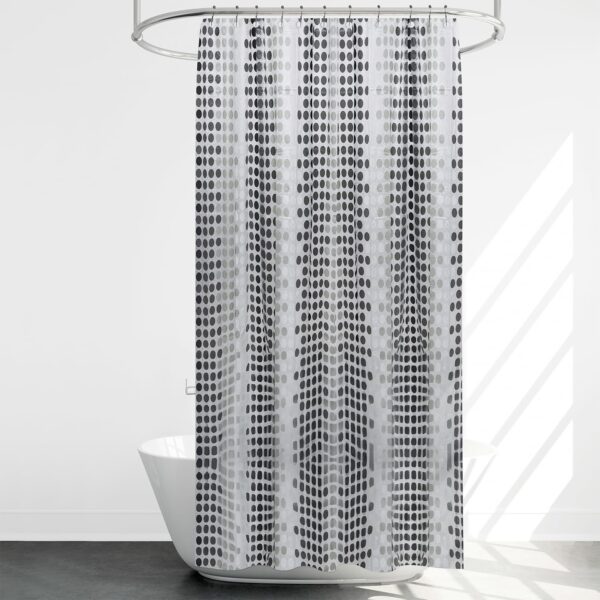 Kuber Industries Shower Curtain | Twilight Design PEVA Curtain for Bathroom | Shower Curtain for Bathroom | Bathroom Shower Curtain with Hooks | 6 Feet | Black - Image 2