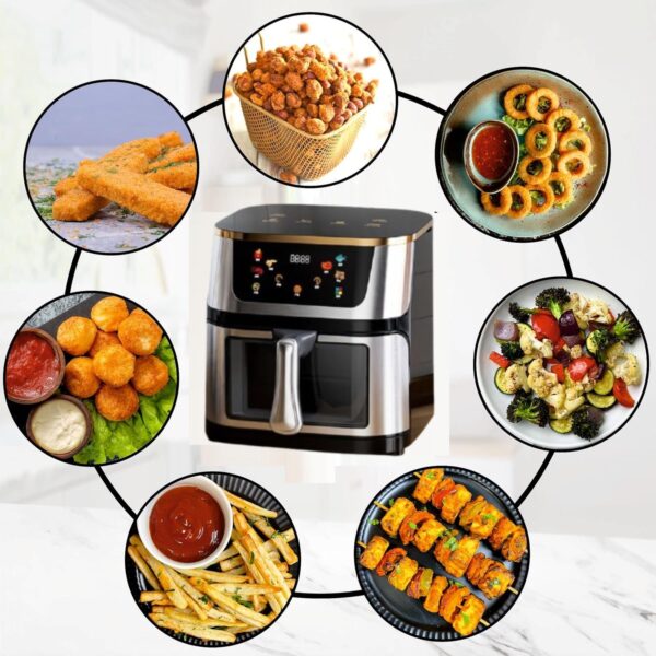 R RUNILEX Stainless Steel Air Fryer 1400w Smart Oven With Digital Touch Screen Oil-Free 10L Air Fryer Temperature And Timing Adjustable For Quick And Easy Meals With Also Easy to Clean - Image 9