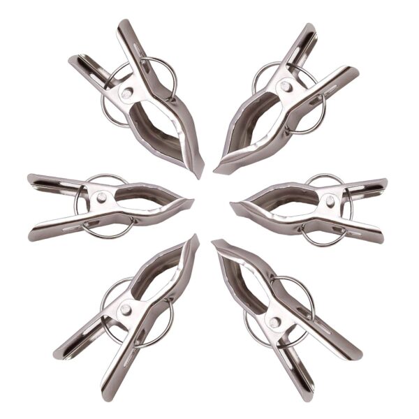 Kuber Industries Hanging Cloth Drying Pegs/Clips|Heavy Duty & Stainless Steel Material|Will Not Rust Clothes|Size 7 x 3 x 1 CM, Set of 12 Piece (Silver) - Image 3