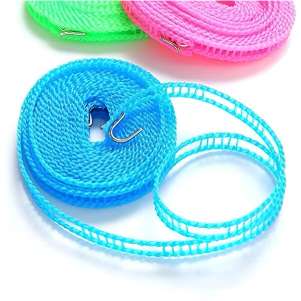 Oblivion 5 Meters Windproof Anti-Slip Clothes Washing Line Drying Nylon Rope with Hooks - Multicolor - Image 3