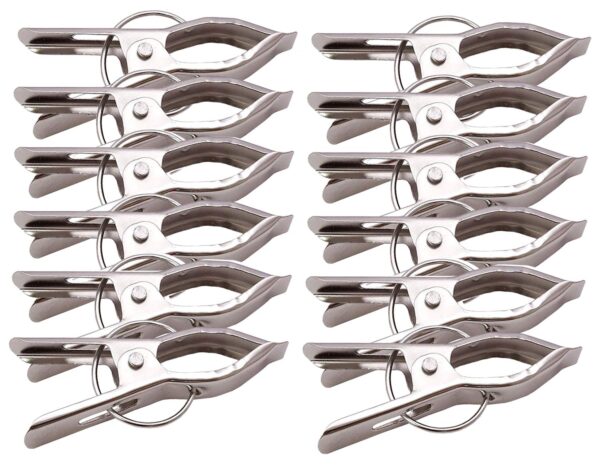 Kuber Industries 12 Piece Steel Cloth Drying Clip, Silver (CTKTC0342) - Image 2