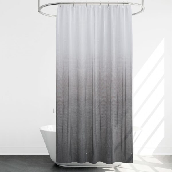 Kuber Industries Shower Curtain | Odette Design Peva Curtain for Bathroom | Shower Curtain for Bathroom | Bathroom Shower Curtain with Hooks | 6 Feet | Gray - Image 2