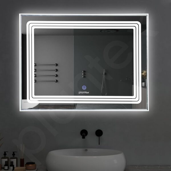 Plantex LED Mirror for Bedroom/Wall with 3 Lighting Option/Smart Mirror for Living Room/Bedroom/Dressing Room - Rectangle Shape (18 X 24 Inch) - Image 2