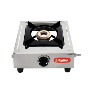 Khaitan 1 Burner Classic DLX Stainless Steel Manual Gas Stove 1 Year Warranty (ISI Certified & BIS Approved) (1 Burner) - Image 2