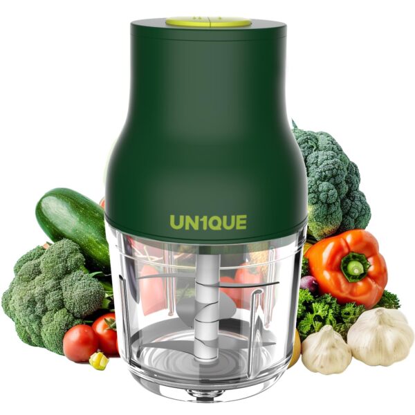 UN1QUE Automatic Electric Chopper for Kitchen | Two Speed Mode | Stainless Steel Blades | One Touch Cutter for Onion Vegetables Garlic Ginger Meat Fruits (600ML | Wired | 1 Year Warranty) - Image 2