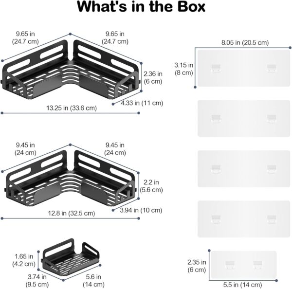 Boniry Bathroom Corner Shelf with Soap Holder | Stainless Steel Bathroom Organiser Without Drill | Ideal Bathroom Accessories Combo - Image 3