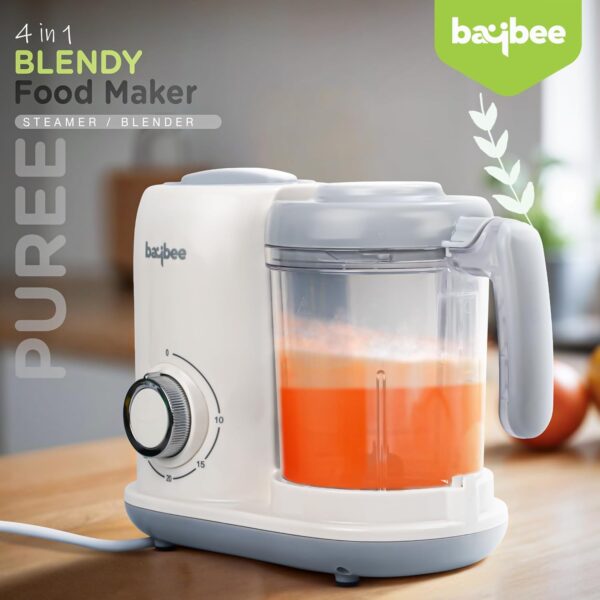 Baybee Blendy 4-in-1 Electric Baby Food Processor for Baby Food Maker with Steamer & Grinder | Portable Baby Food Steamer and Blender for Baby Food Puree | Food Mixer with Defrosting & Warm Function - Image 9