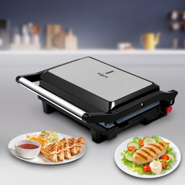 Wipro Elato BS202 1000 Watt Ceramic Grill Sandwich Maker, Scratch Resistant, 180° Open Sandwich Griller, Auto Cutoff, Non Toxic BPA, PTFE & PFOA Free, 2 Year Warranty, Regular Bread Size for 2 Slices - Image 9