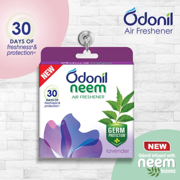 Odonil Bathroom & Toilet Air Freshener Neem Mixed Fragrance Blocks - 192g (48g, Pack of 4) | Fragrances- Jasmine, Lavender, Orchid, Rose| Long Lasting Fragrance | Lasts upto 30 days | Germ Protection - Image 3