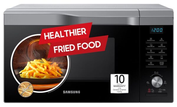 Samsung 28L Multi Spit, Convection Microwave Oven (MC28A6035QS/TL, Silver, Various Cooking Modes, Eco Mode, Hotblast, Crusty Plate, Wire Rack, Slim Fry, Ceramic Enamel Cavity with 10 year warranty) - Image 2