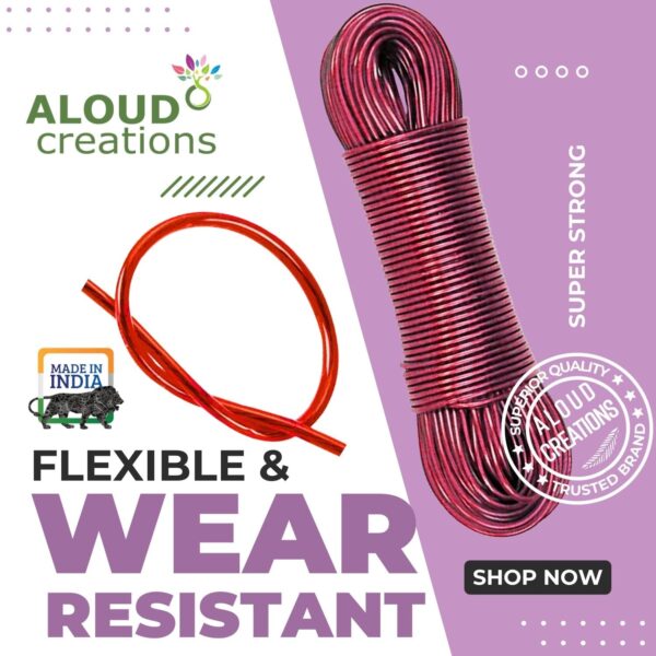 Aloud Creations PVC Coated Steel Wire Rope for Drying Clothes/Clothesline, Length 20 Meter with 2 Plastic Hooks (Multi Colour) – Pack of 2 - Image 6