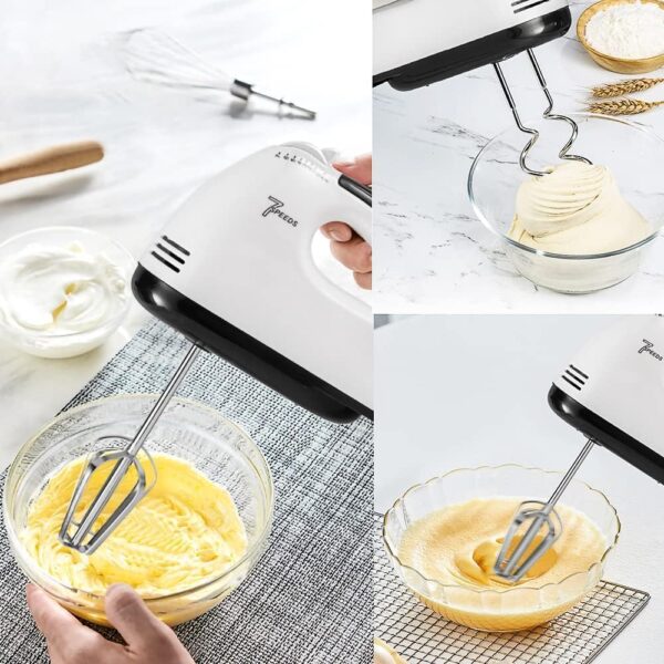 260 Watt Electric Hand Mixer Hand Blender Egg Beater Cake Maker Beater Cream Mix Food Blender Beater For Whipping Cream Beater For Kitchen Beating Eggs Cake With 7 Speed - Image 5