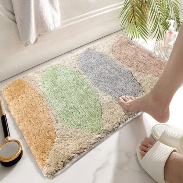 Luxe Home Vegas Kid's Bath Mat (40x60 cm) Bathroom Mat - Leafs | Extra Soft and Absorbent Microfiber Bath Rugs, Non-Slip Plush Shaggy Bath Mat, Machine Wash Dry |Bathroom Floor, Door for Room - Image 2