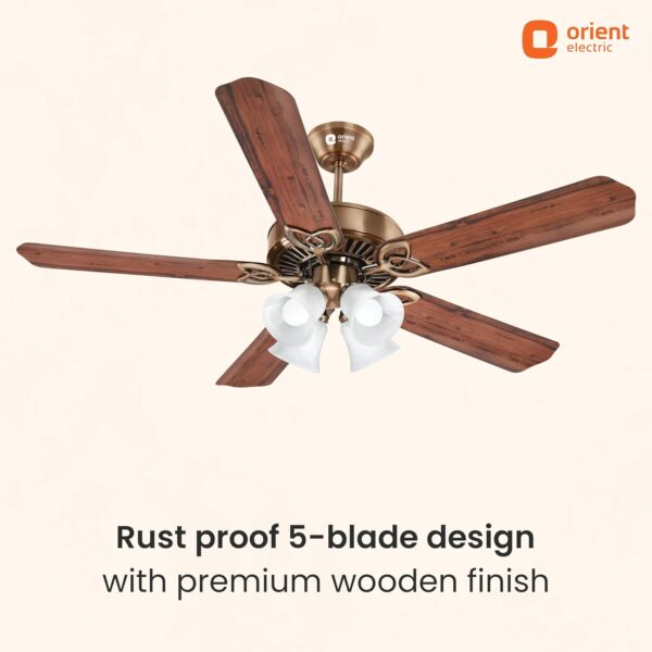 Orient Electric Subaris 1300mm Underlight Ceiling Fan with Remote | 100% Copper Motor | High Speed and Air Delivery | Ceiling an for living room| 2 year warranty by orient | Antique Copper, Pack of 1 - Image 5