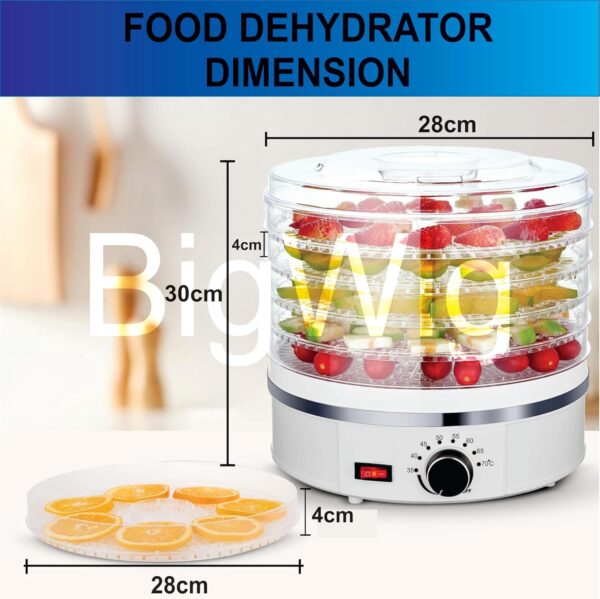 BigWig® Multifunctional 5-Tray Food Dehydrator: Ideal for Drying Fruit, Vegetables, Jerky, Spices, and More - Image 3