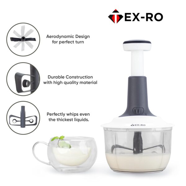 TEX-RO Push Chopper for Kitchen Use | Vegetable Cutter & Onion Chopper | Vegetable Chopper for Kitchen (1600 Ml, Plastic) - Image 5