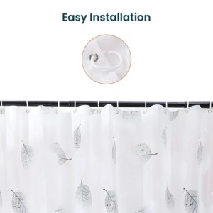 Kuber IndustriesSoft Texture Bath curtain|Natural Drape Waterproof Shower Curtain 6 Feet|White - Image 5