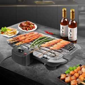 SAFERSKY Electric Barbeque Grill Home 2000W Non Stick Electric Bbq Grill Temperature Control Tandoori Maker Smokeless Barbeque Grill Set For Indoor/Outdoor 12 Stick, Gloves Set, And 2 Oil Brush - Image 10