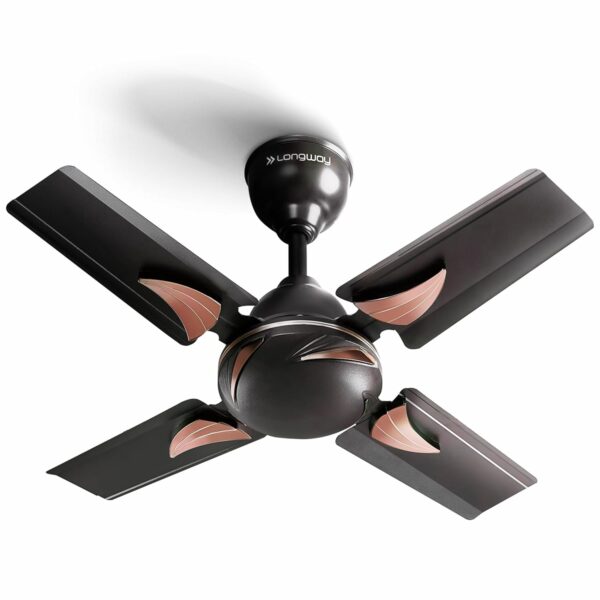 LONGWAY Creta P1 600 mm/24 inch Ultra High Speed 4 Blade Anti-Dust Decorative Star Rated Ceiling Fan (Smoked Brown, Pack of 1) - Image 2