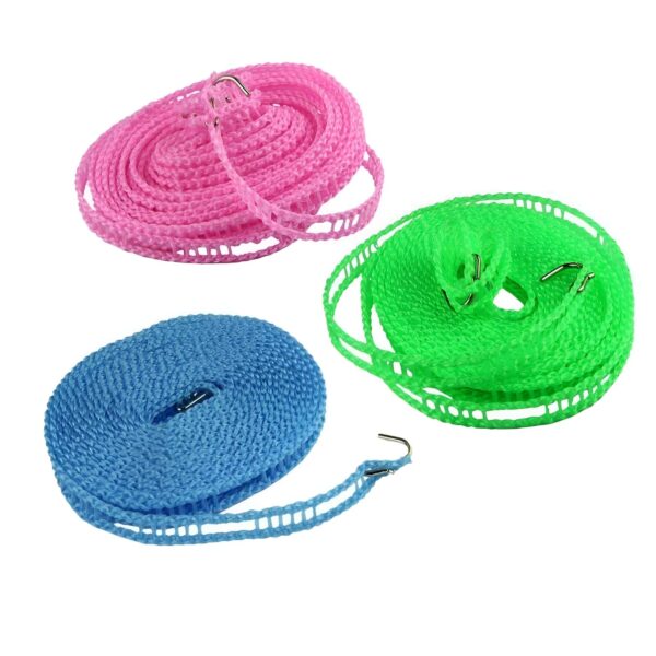 Oblivion 5 Meters Windproof Anti-Slip Clothes Washing Line Drying Nylon Rope with Hooks - Multicolor - Image 7